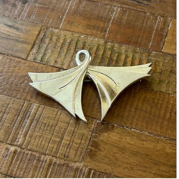 Vintage Gerrico Sterling Silver Modernist Fan Brooch Pendant - Picture 8 of 8